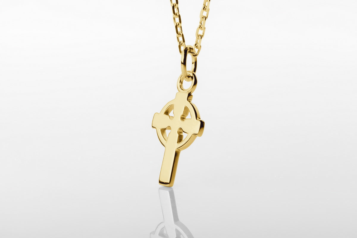 vkngjewelry Pendant Handmade Gold Celtic Cross Pendant V2