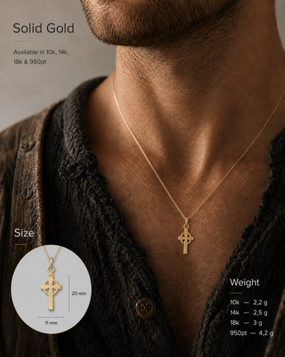 vkngjewelry Pendant Handmade Gold Celtic Cross Pendant V2