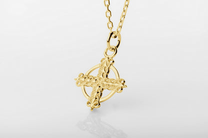 vkngjewelry Pendant Handmade Gold Celtic Cross Pendant V3