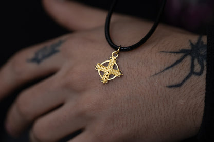 vkngjewelry Pendant Handmade Gold Celtic Cross Pendant V3