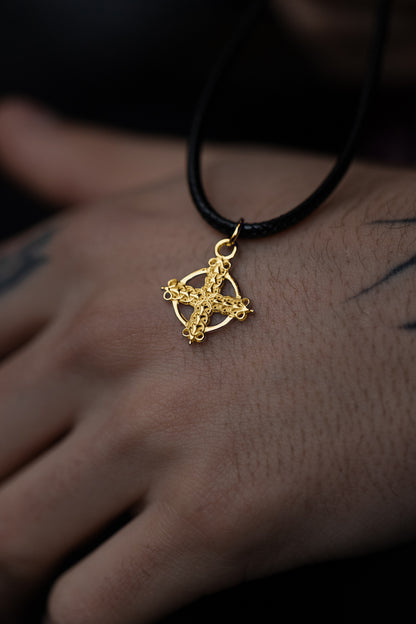 vkngjewelry Pendant Handmade Gold Celtic Cross Pendant V3