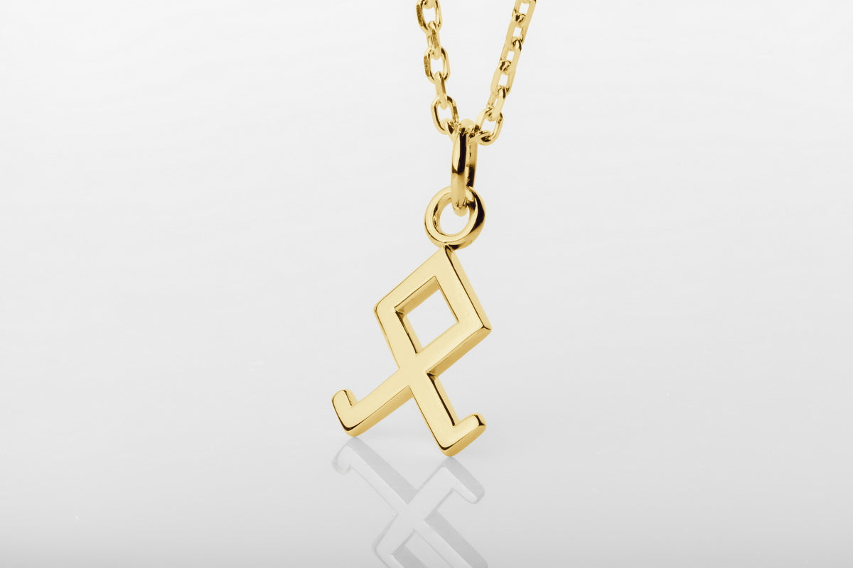 vkngjewelry Pendant Handmade Gold Rune Othala Pendant