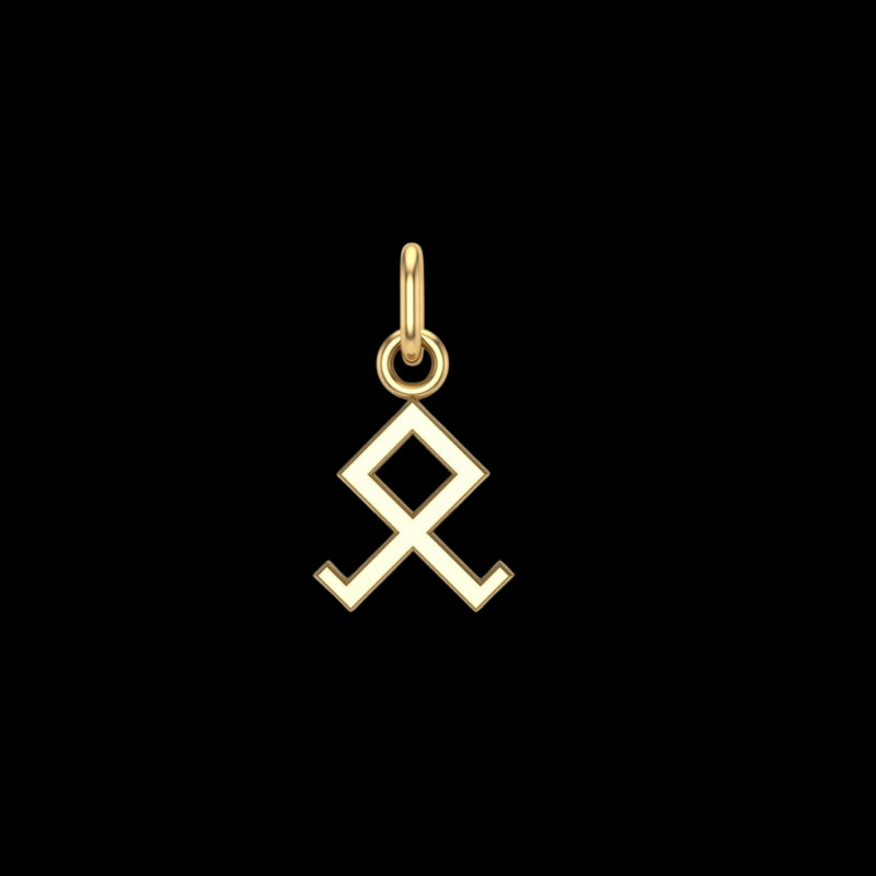 vkngjewelry pendentif Handmade Gold Rune Othala Pendant