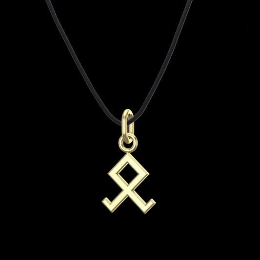 vkngjewelry pendentif Handmade Gold Rune Othala Pendant