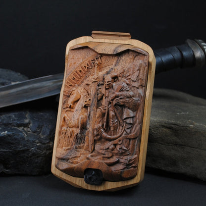 vkngjewelry Watches Handmade Odin Viking Wooden Watch