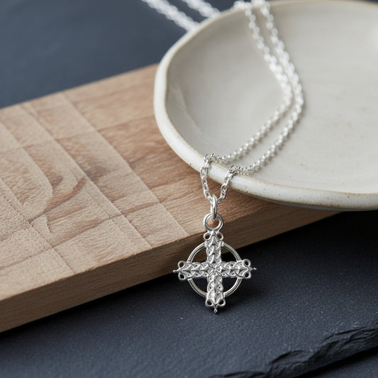 vkngjewelry Pendant Handmade Silver Celtic Cross Pendant V3