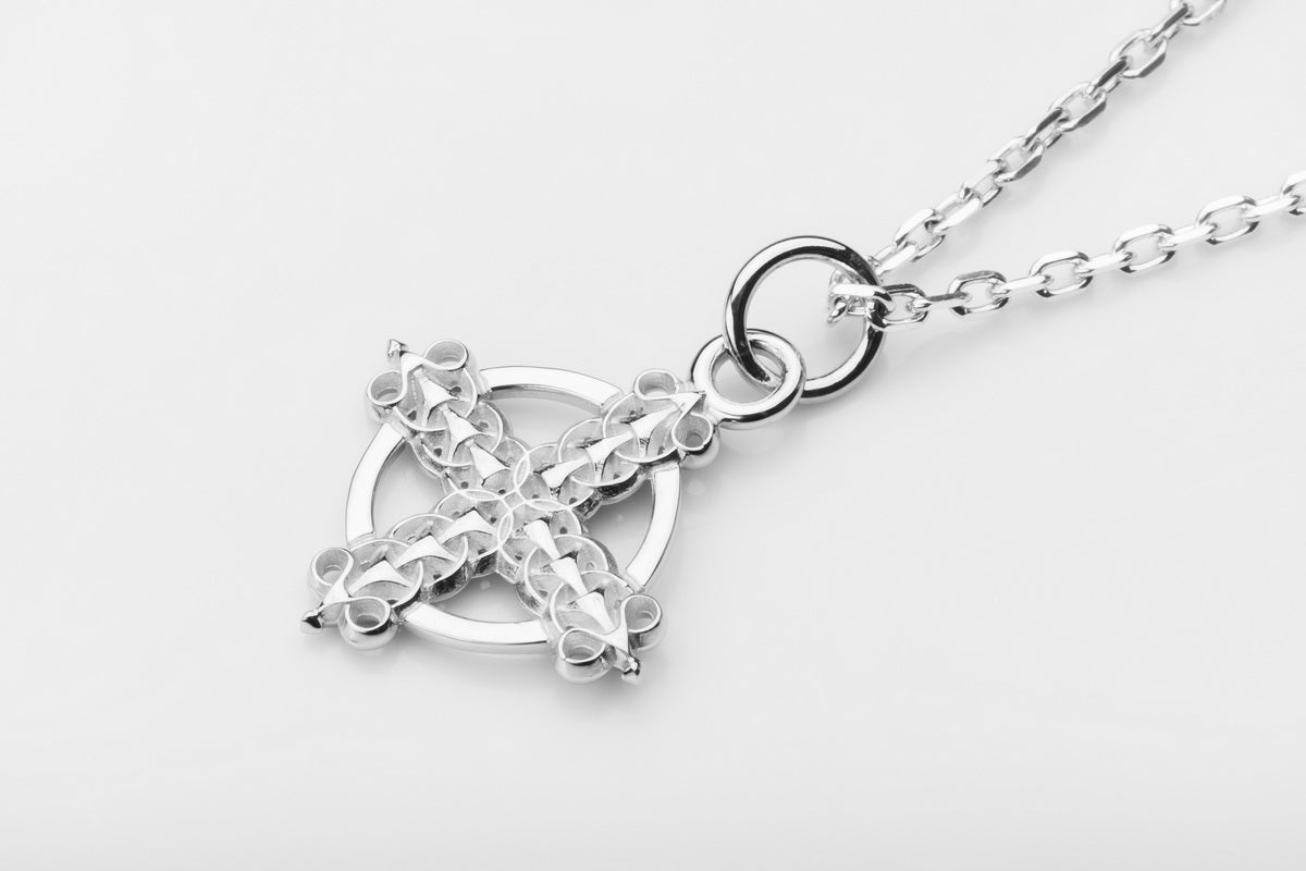 vkngjewelry Pendant Handmade Silver Celtic Cross Pendant V3