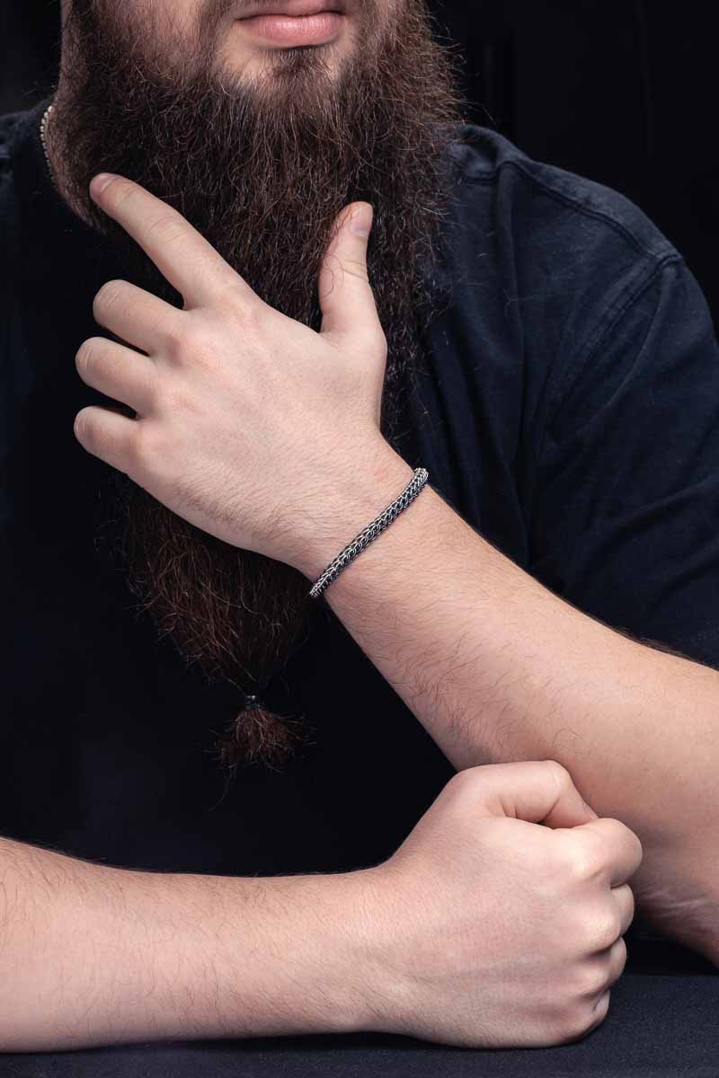 vkngjewelry Bracelet Handmade Sterling Silver Wolf Heads Bracelet