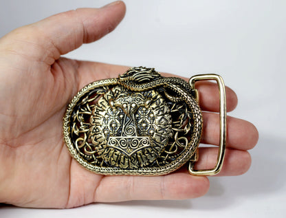 vkngjewelry Belt Handmade Viking Valknut Brass Belt Buckle