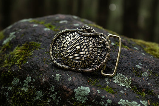 vkngjewelry Belt Handmade Viking Valknut Brass Belt Buckle