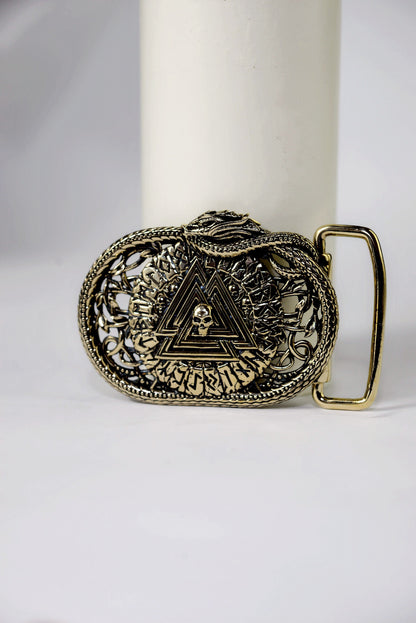 vkngjewelry Belt Handmade Viking Valknut Brass Belt Buckle