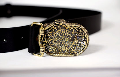 vkngjewelry Belt Handmade Viking Valknut Brass Belt Buckle