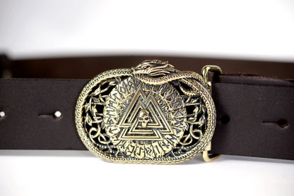 vkngjewelry Belt Handmade Viking Valknut Brass Belt Buckle