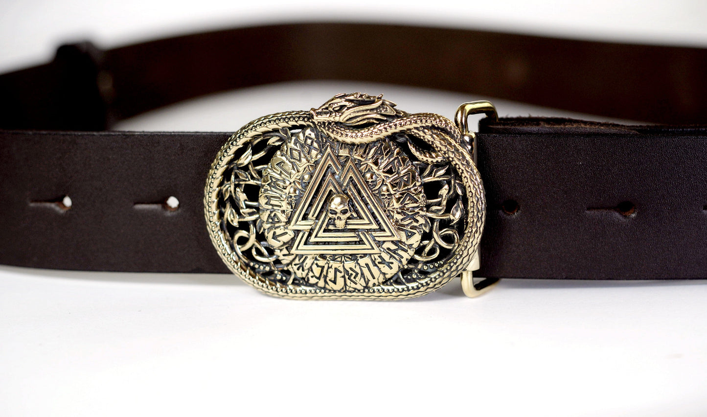 vkngjewelry Belt Handmade Viking Valknut Brass Belt Buckle