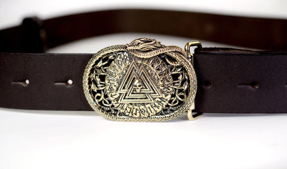 vkngjewelry Belt Handmade Viking Valknut Brass Belt Buckle