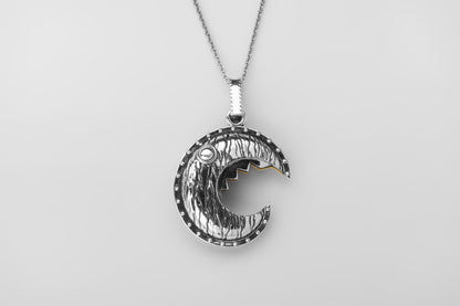 vkngjewelry Pendant Handcrafted Head of the Scheldt Silver Pendant