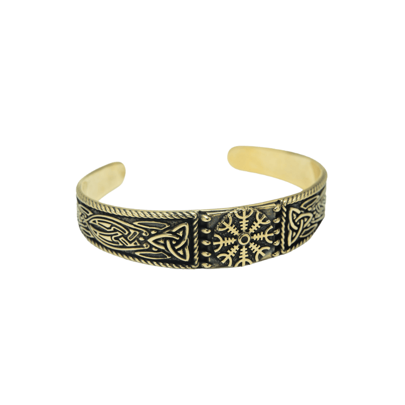 vkngjewelry Bracelet Handcrafted  Helm of Awe and Celtic Ornament Arm Ring