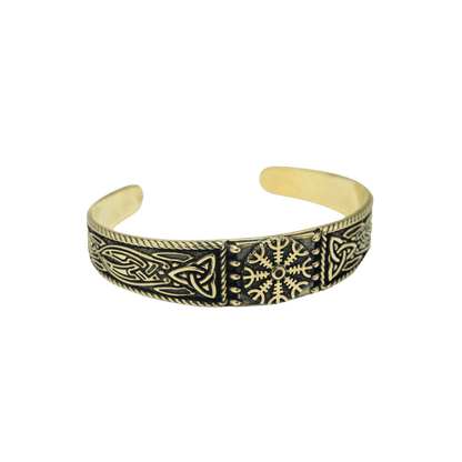 vkngjewelry Bracelet Handcrafted  Helm of Awe and Celtic Ornament Arm Ring