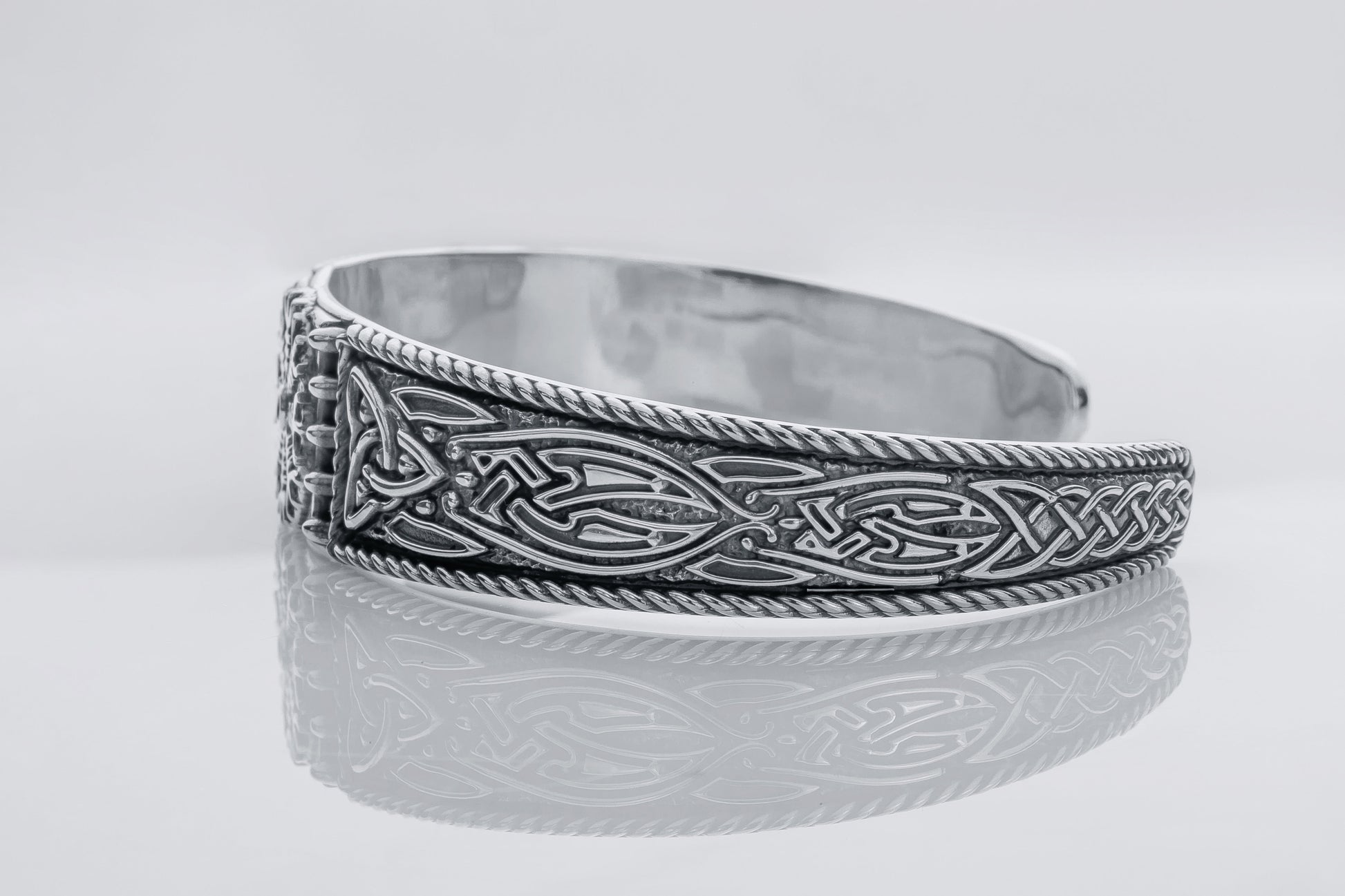 vkngjewelry Bracelet Handcrafted  Helm of Awe and Celtic Ornament Arm Ring