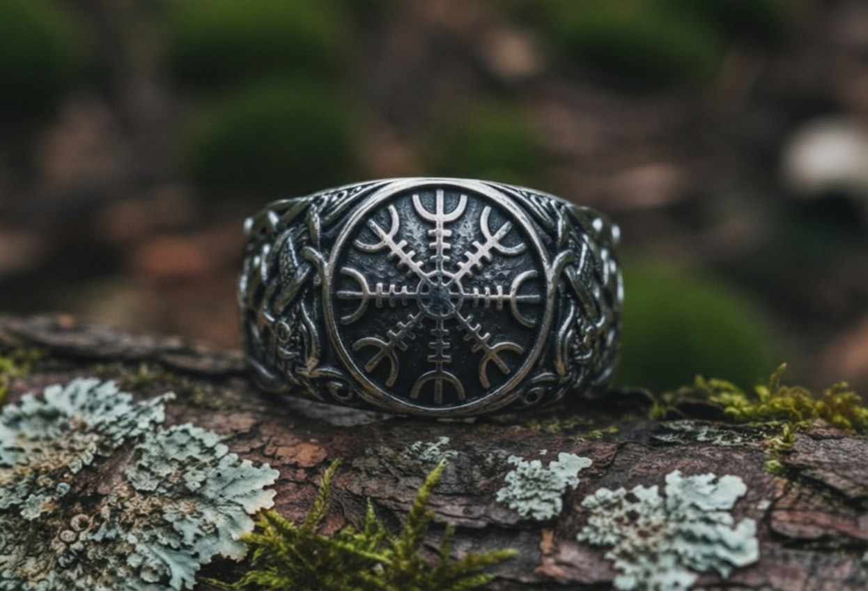 vkngjewelry Ring Handcrafted Helm Of Awe Mammen Style Sterling Silver Ring