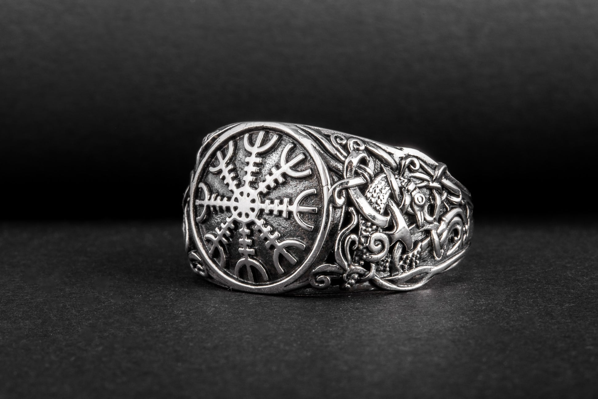 vkngjewelry Ring Handcrafted Helm Of Awe Mammen Style Sterling Silver Ring