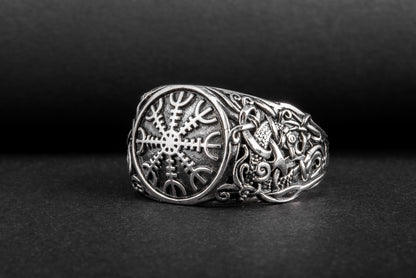 vkngjewelry Ring Handcrafted Helm Of Awe Mammen Style Sterling Silver Ring