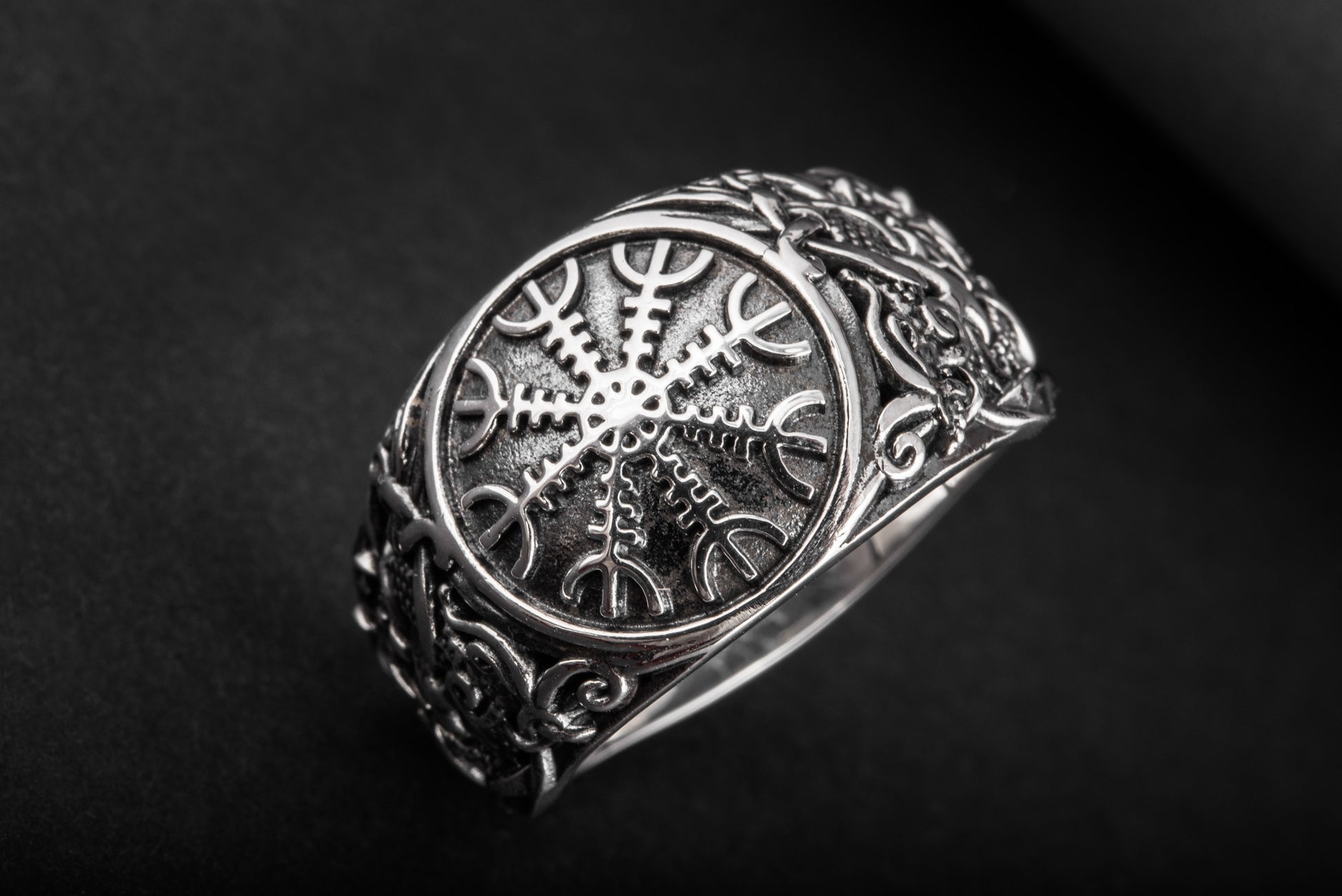vkngjewelry Ring Handcrafted Helm Of Awe Mammen Style Sterling Silver Ring