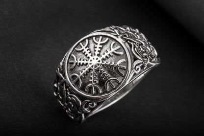 vkngjewelry Ring Handcrafted Helm Of Awe Mammen Style Sterling Silver Ring