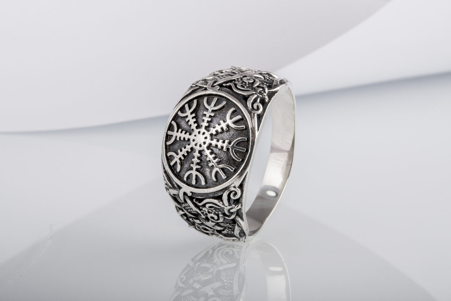 vkngjewelry Ring Handcrafted Helm Of Awe Mammen Style Sterling Silver Ring