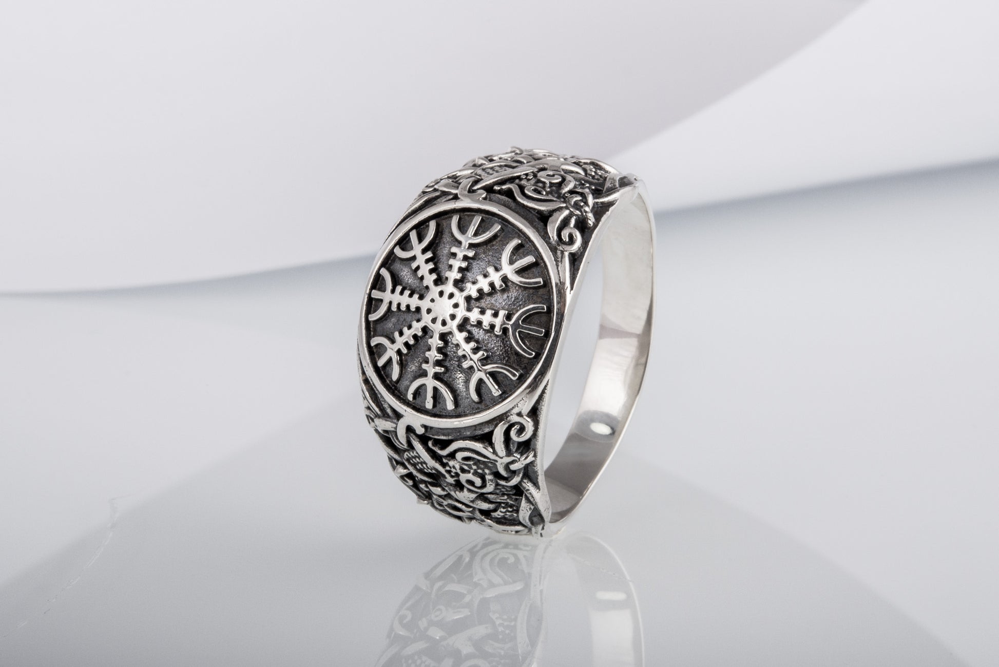 vkngjewelry Ring Handcrafted Helm Of Awe Mammen Style Sterling Silver Ring