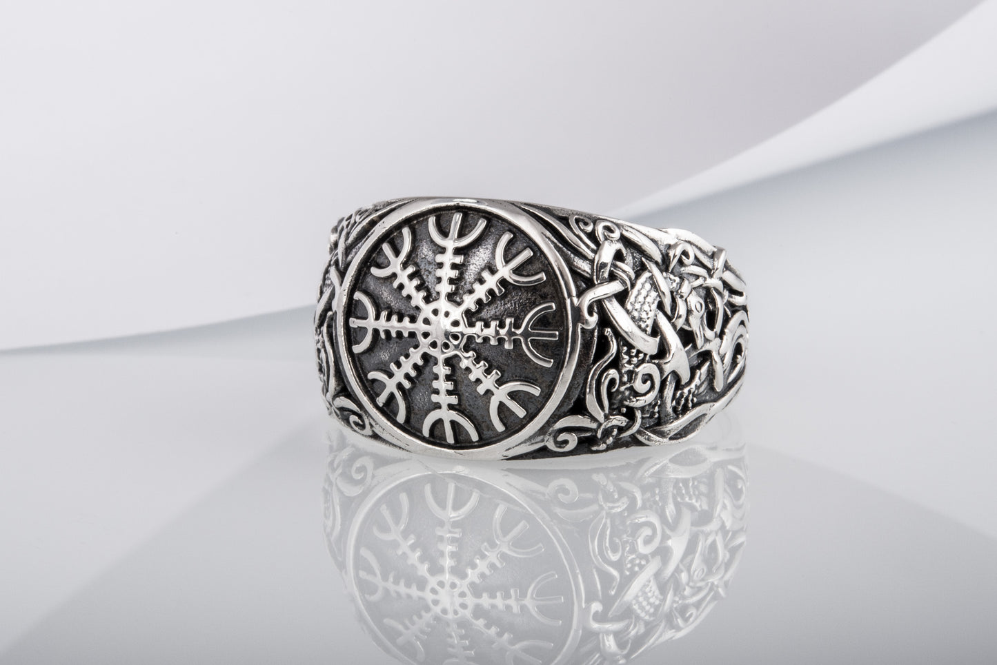 vkngjewelry Ring Handcrafted Helm Of Awe Mammen Style Sterling Silver Ring