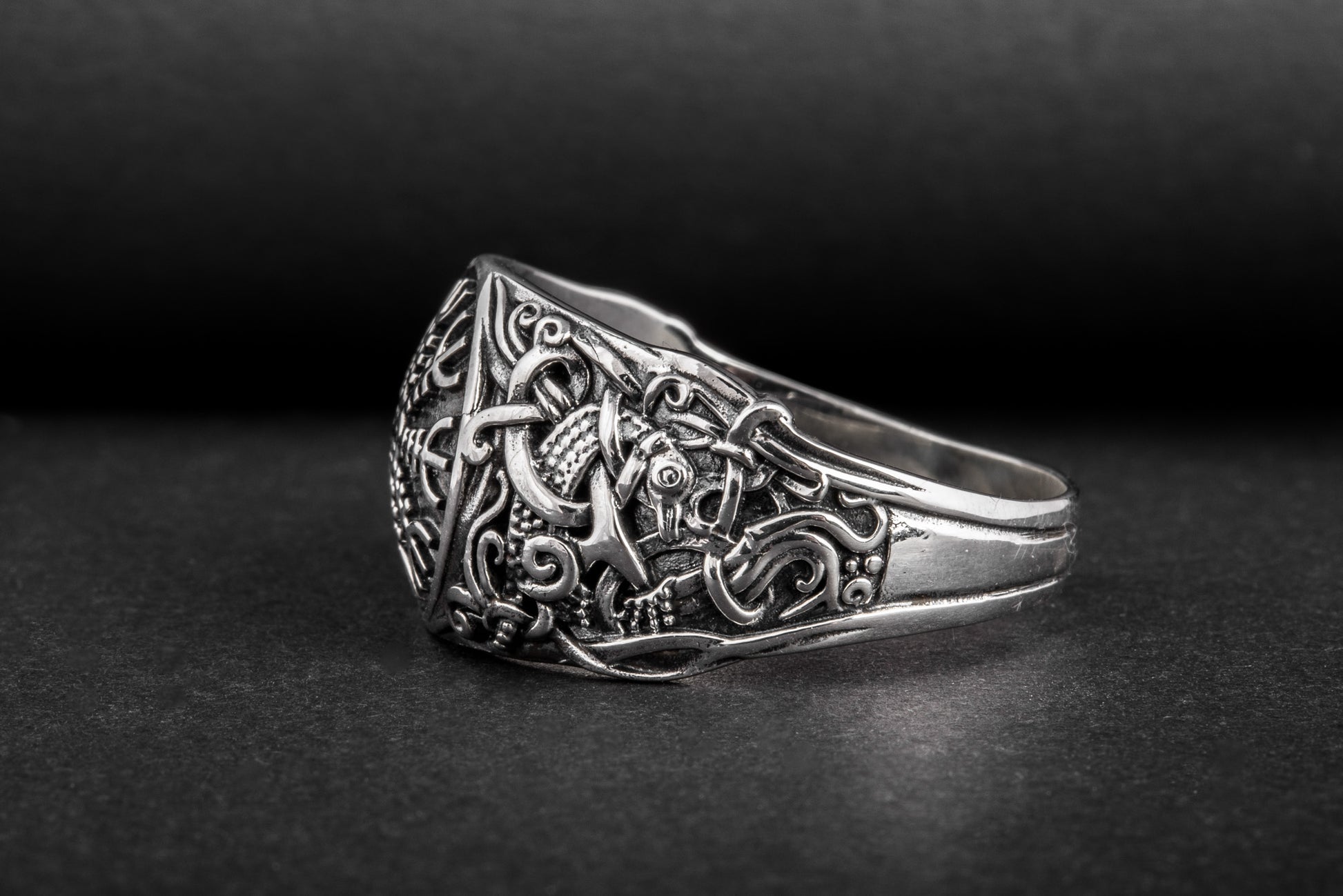 vkngjewelry Ring Handcrafted Helm Of Awe Mammen Style Sterling Silver Ring