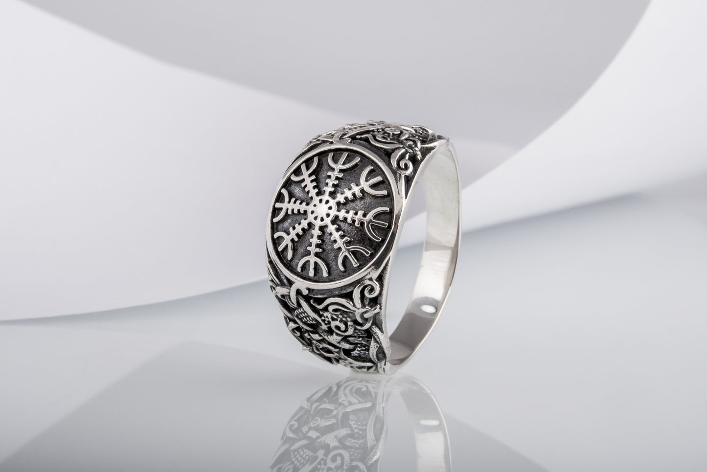 vkngjewelry Ring Handcrafted Helm Of Awe Mammen Style Sterling Silver Ring