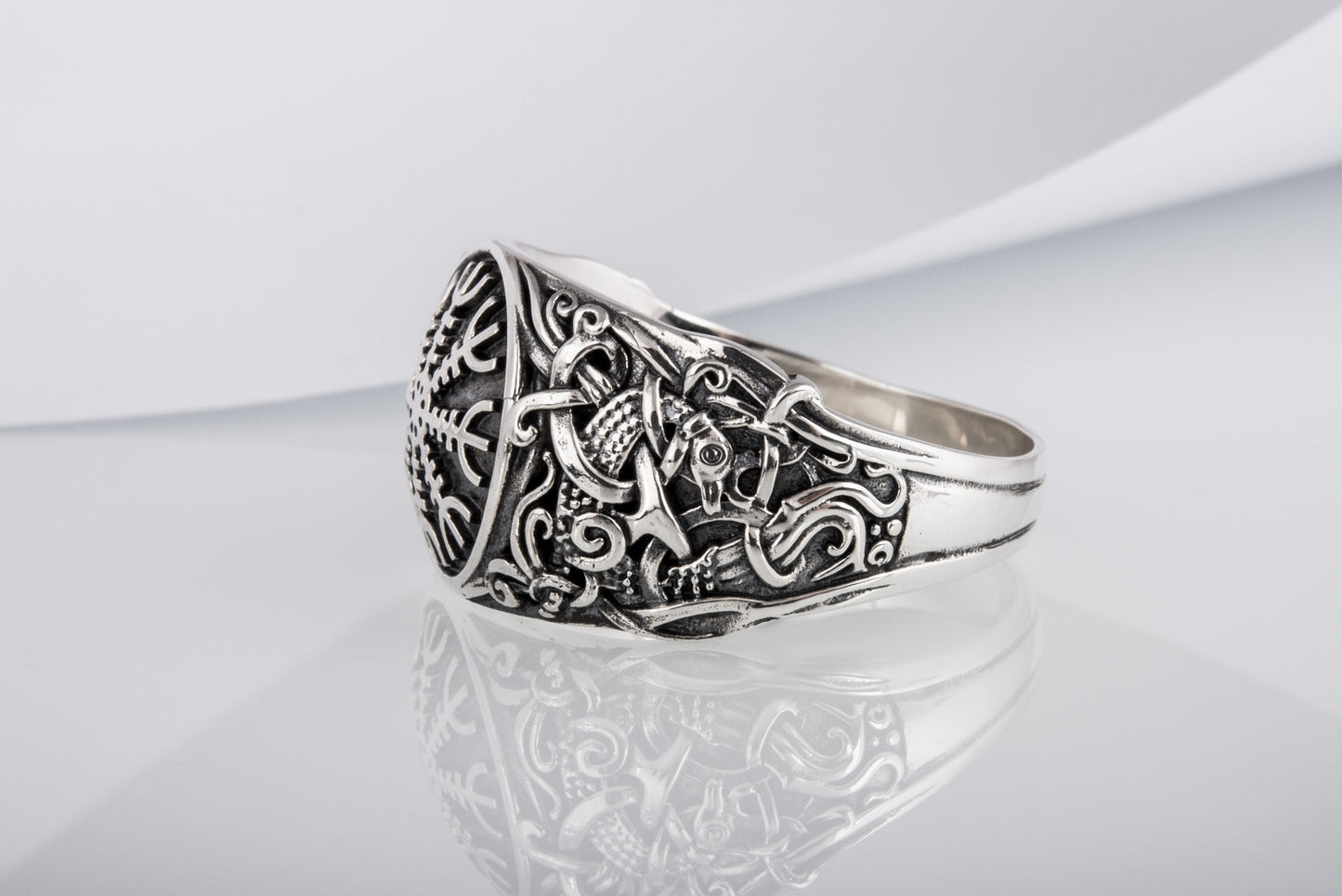 vkngjewelry Ring Handcrafted Helm Of Awe Mammen Style Sterling Silver Ring
