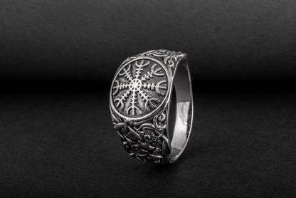 vkngjewelry Ring Handcrafted Helm Of Awe Mammen Style Sterling Silver Ring