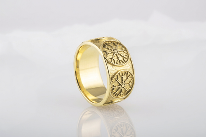 vkngjewelry Ring Handcrafted Helm Of Awe Norse Gold Ring
