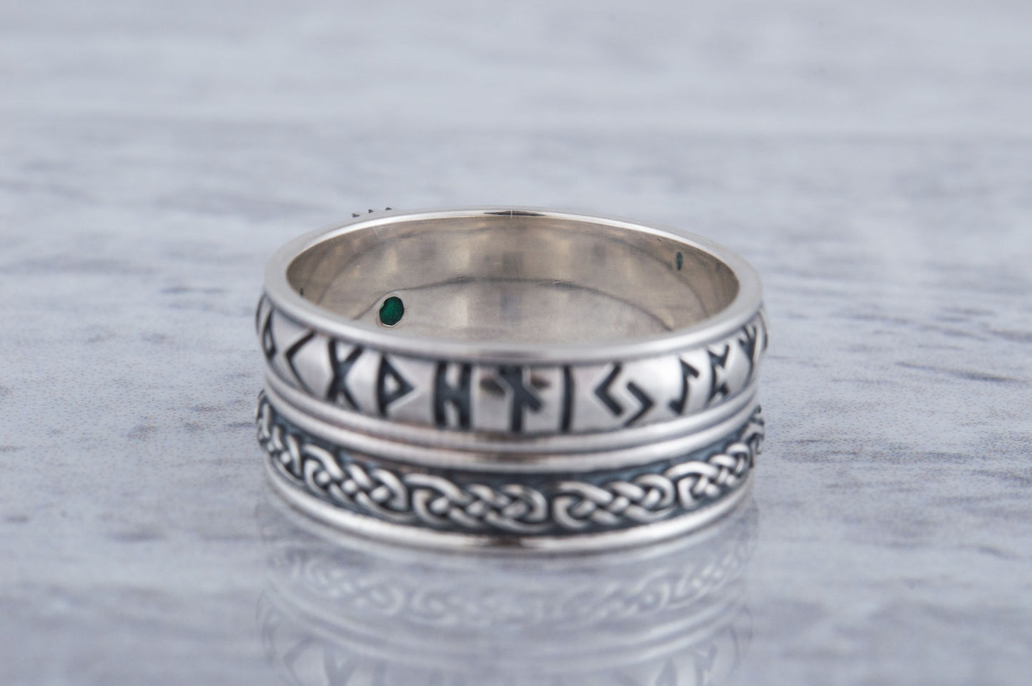 vkngjewelry Ring Handcrafted Helm of Awe Symbol Runes Ornament Sterling Silver Ring