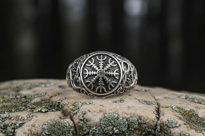 vkngjewelry Ring Handcrafted Helm Of Awe Urnes Style Sterling Silver