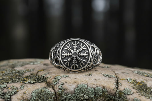 vkngjewelry Ring Handcrafted Helm Of Awe Urnes Style Sterling Silver