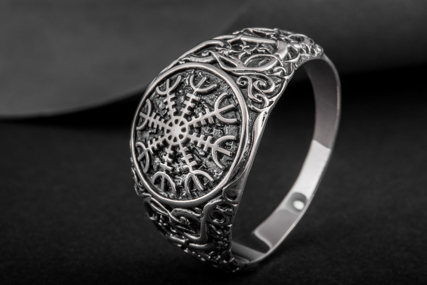 vkngjewelry Ring Handcrafted Helm Of Awe Urnes Style Sterling Silver