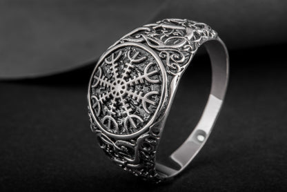 vkngjewelry Ring Handcrafted Helm Of Awe Urnes Style Sterling Silver