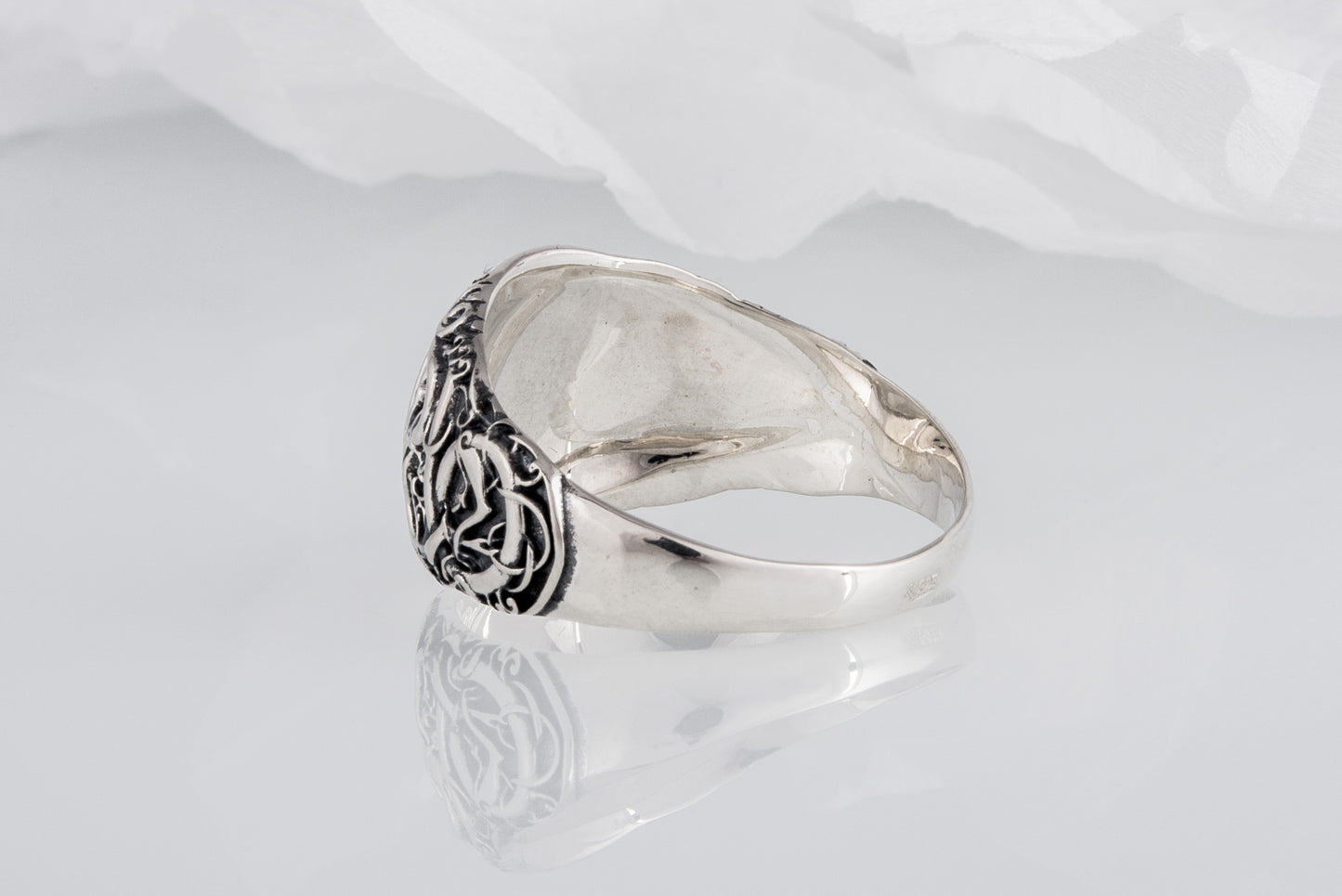 vkngjewelry Ring Handcrafted Helm Of Awe Urnes Style Sterling Silver