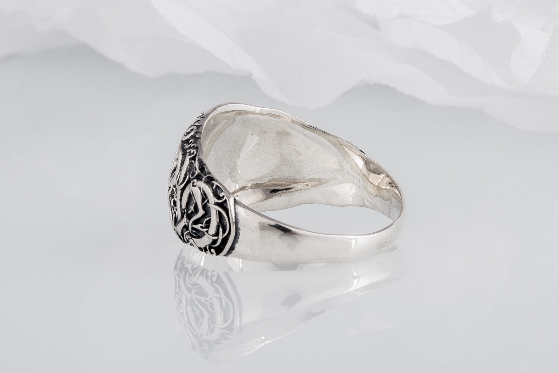 vkngjewelry Ring Handcrafted Helm Of Awe Urnes Style Sterling Silver