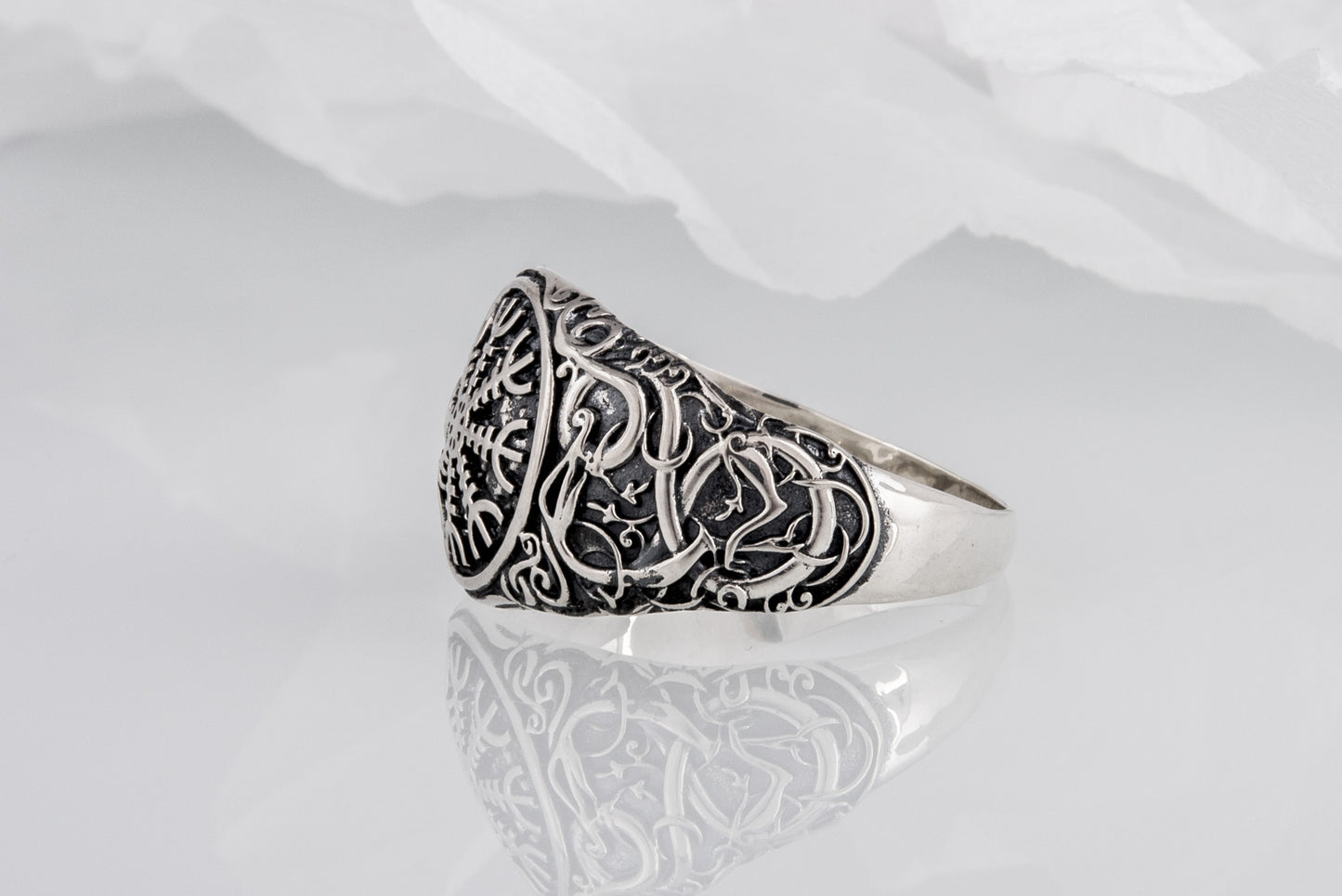 vkngjewelry Ring Handcrafted Helm Of Awe Urnes Style Sterling Silver