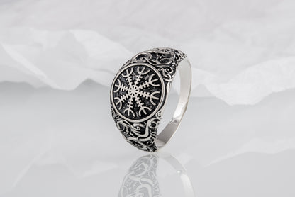 vkngjewelry Ring Handcrafted Helm Of Awe Urnes Style Sterling Silver