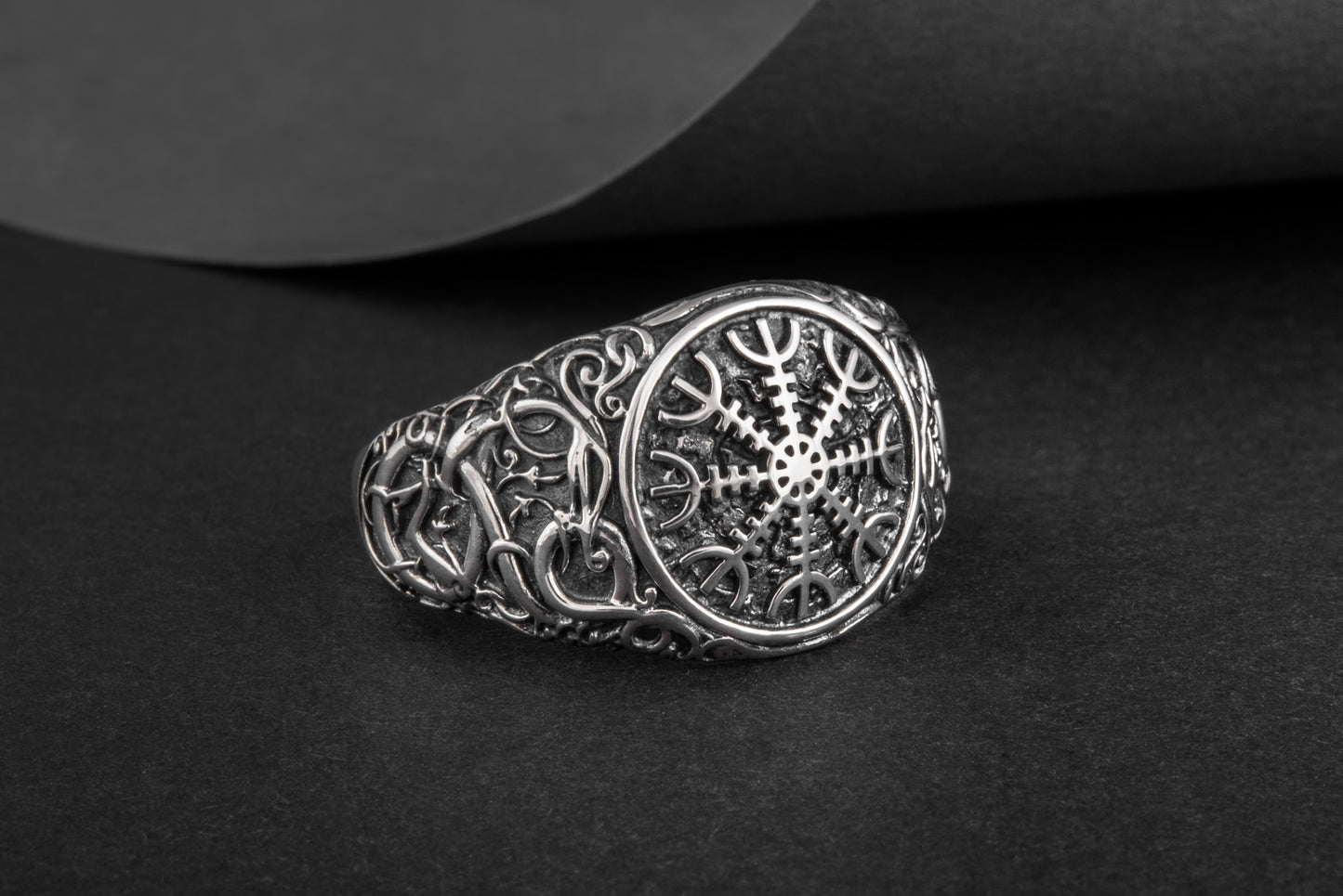 vkngjewelry Ring Handcrafted Helm Of Awe Urnes Style Sterling Silver