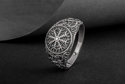 vkngjewelry Ring Handcrafted Helm Of Awe Urnes Style Sterling Silver