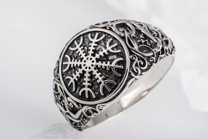 vkngjewelry Ring Handcrafted Helm Of Awe Urnes Style Sterling Silver