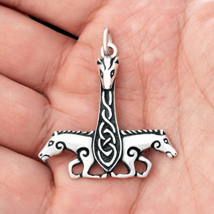 vkngjewelry Pendant Horse Thor Hammer  925 STERLING SILVER PENDANT