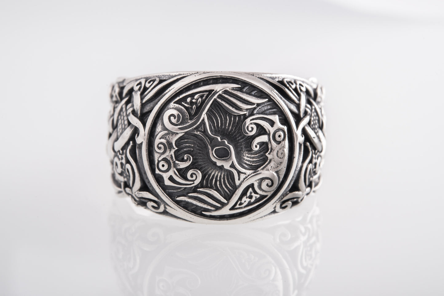 vkngjewelry Ring Handcrafted Hugin Munin Mammen Style Sterling Silver